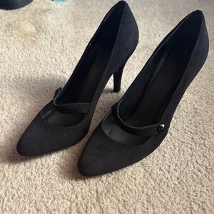 Anne Klein Black Suede Heels